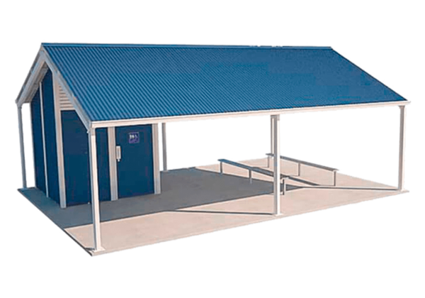 Olympus 1 Shelter Toilet Building with Deep Ocean and Surf Mist colour scheme