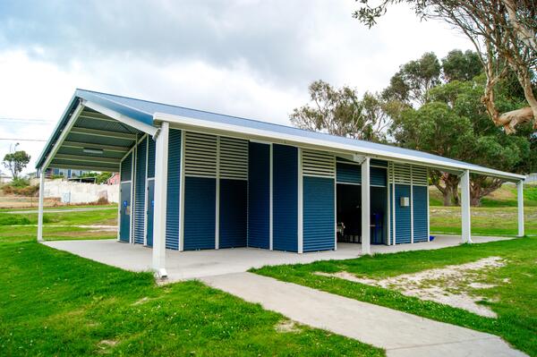 Custom Olympus 2 with 2 storage rooms, verandah and one canteen roller door